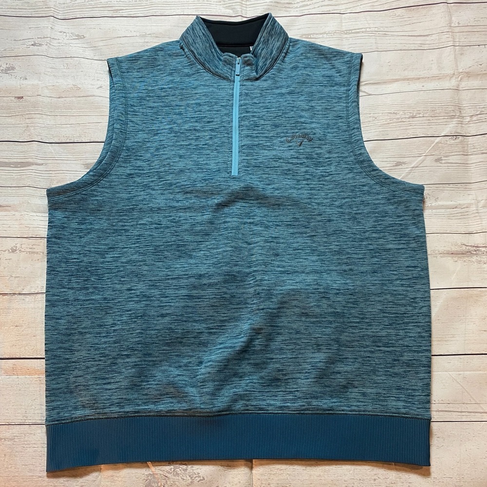 Callaway‎ Vest Blue Weather Series 1/4 Zip Golf Men's Extra Large